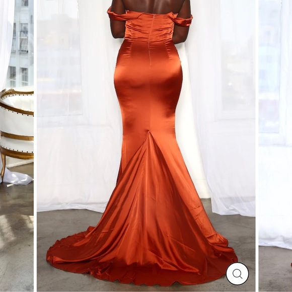 Moda Glam: Delilah Corset Gown- Terracotta (Color) - Picture 3 of 4